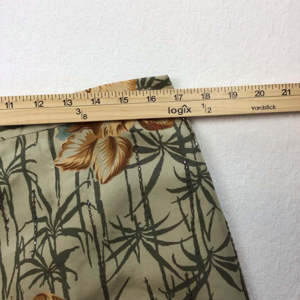 Adrianna Papell Silk Beaded Tropical Floral Pants Size 14 Summer Chic - Picture 5 of 15